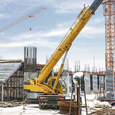 Construction crane at the job site