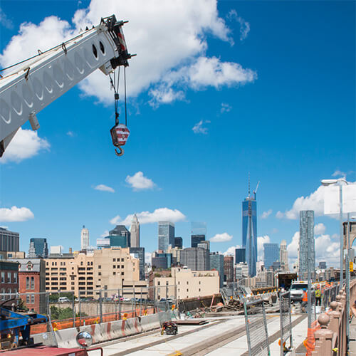 Crane during bridge construction